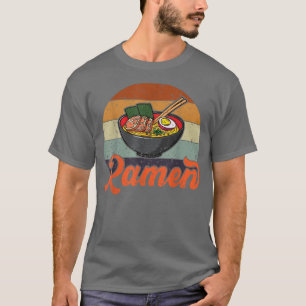 Camiseta Ramen Vintage Japonês Kawaii Ramen Noodles Design
