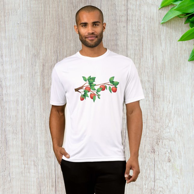 Camiseta Ramificação de Árvore da Apple Vermelha, Fruta fre (Criador carregado)