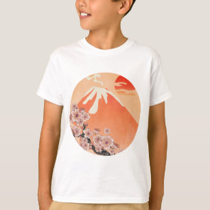 Camiseta Ramificação Sakura e vulcão
