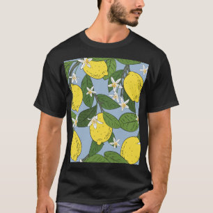 Camiseta Ramificações de limão: Ilustração de vinheta azul