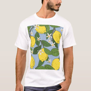 Camiseta Ramificações de limão: Ilustração de vinheta azul