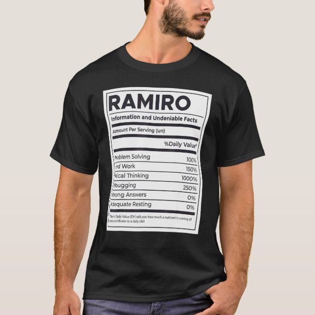 Camiseta Ramiro Nutrition Information Problem Solving Duro (Frente)