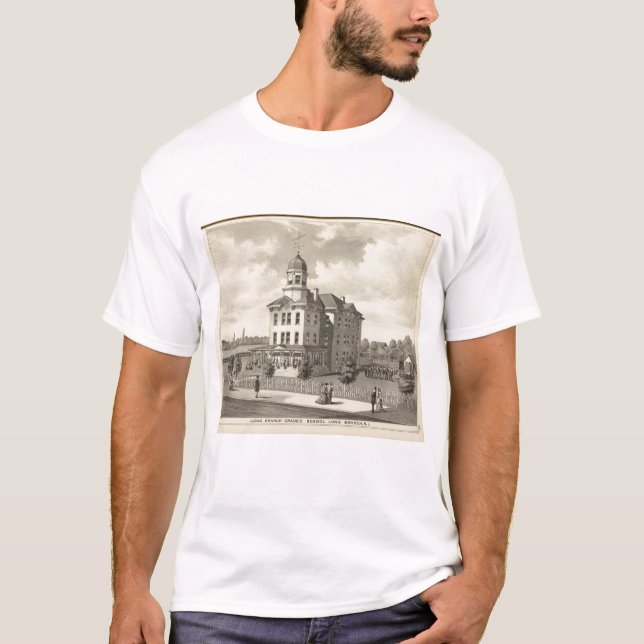 Camiseta Ramo longo escola formando, ramo longo, NJ (Frente)
