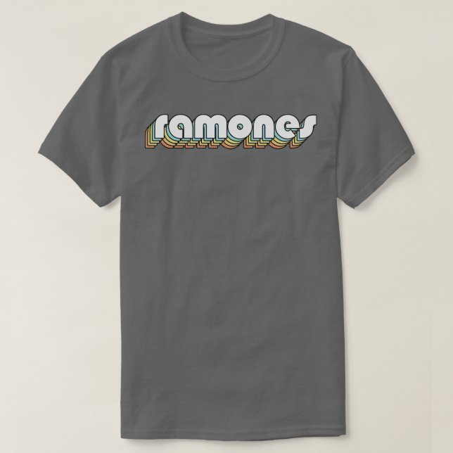 Camiseta Ramones Retro Rainbow Tipografia Estilo Desvanecid (Frente do Design)