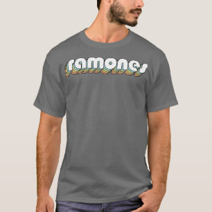 Camiseta Ramones Retro Rainbow Tipografia Estilo Desvanecid
