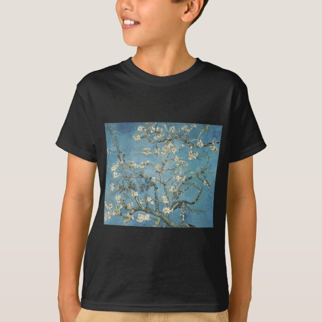 Camiseta Ramos da amêndoa de Vincent van Gogh | na flor, (Frente)