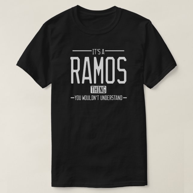 Camiseta Ramos, sobrenome engraçado, família engraçada (Frente do Design)