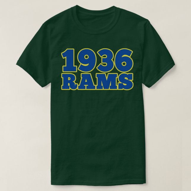 Camiseta Rams 1936 Los Angeles Rams Começou Em 1936 (Frente do Design)