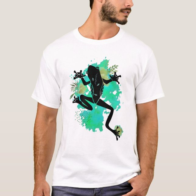 Camiseta Rana Silvestre en Acuarela–Arte Natural en Tonos  (Frente)