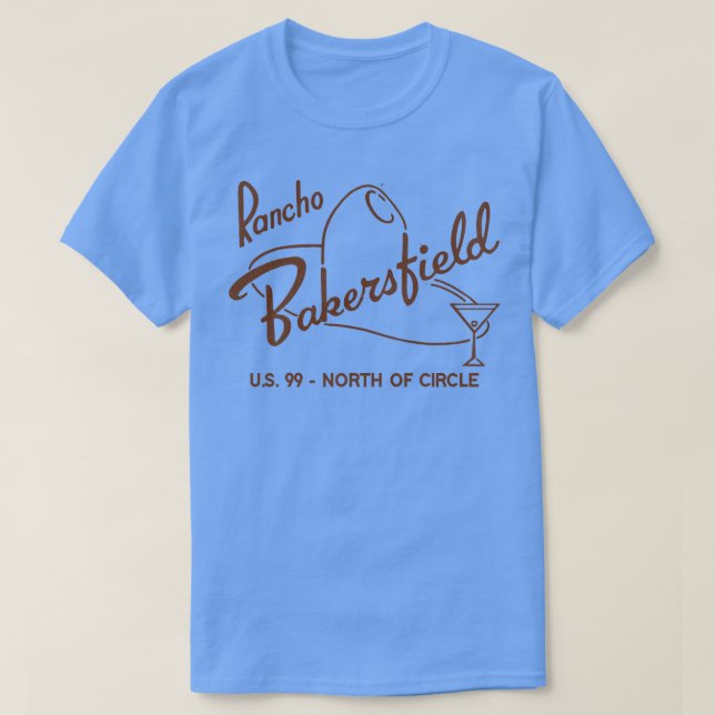 Camiseta Rancho Bakersfield Retro Defunct Motel California (Frente do Design)