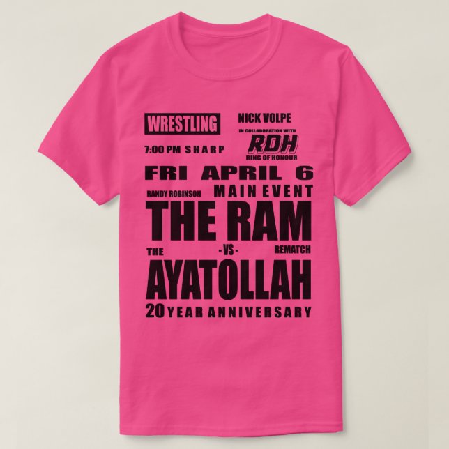 Camiseta Randy o Ram VS o Ayatollah do Wrestler (Frente do Design)