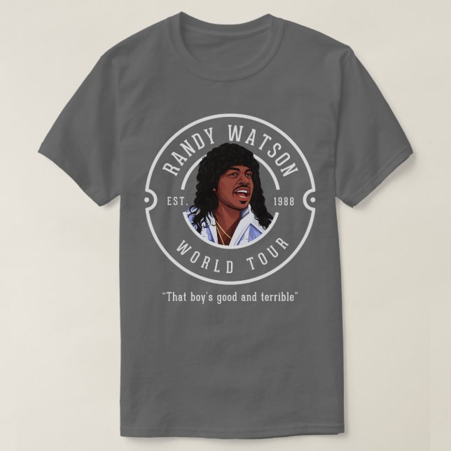 Camiseta Randy Watson World Tour no Est 1988 (Frente do Design)