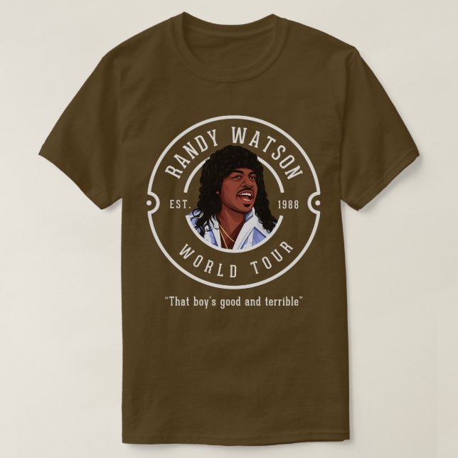 Camiseta Randy Watson World Tour no Est 1988 (Frente do Design)
