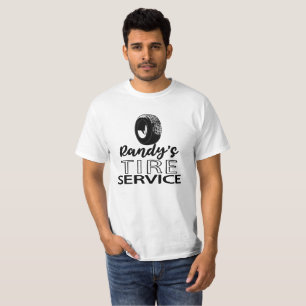 Camiseta Randy's Tire Service   Logotipo preto   Personaliz