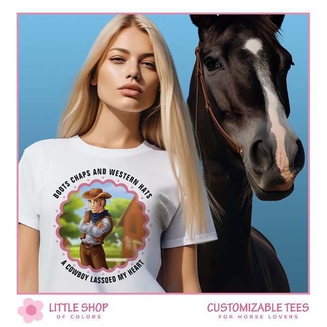 Camiseta Ranhura de Cowboy Ocidental Personalizável (Criador carregado)