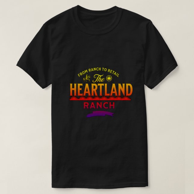 Camiseta Ranhura Heartland de rancho a varejo (Frente do Design)