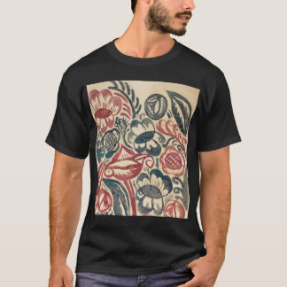 Camiseta raoul dufy flores vermelha e azul