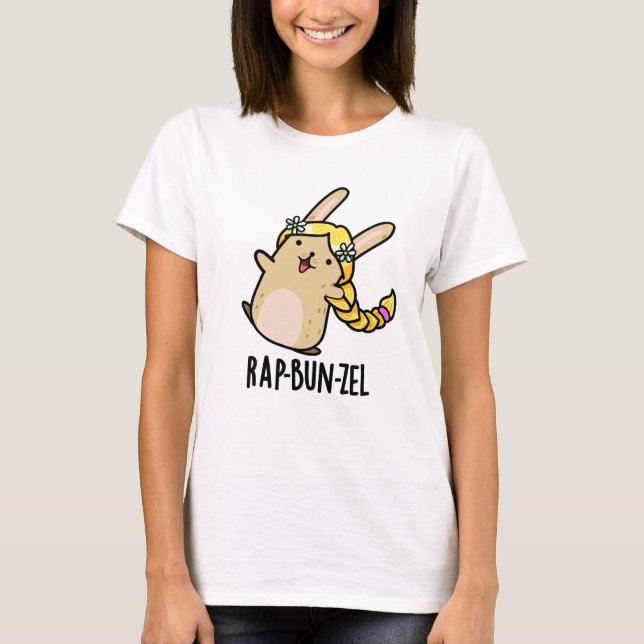 Camiseta Rap-bun-zel Funny Bunny Pun (Frente)
