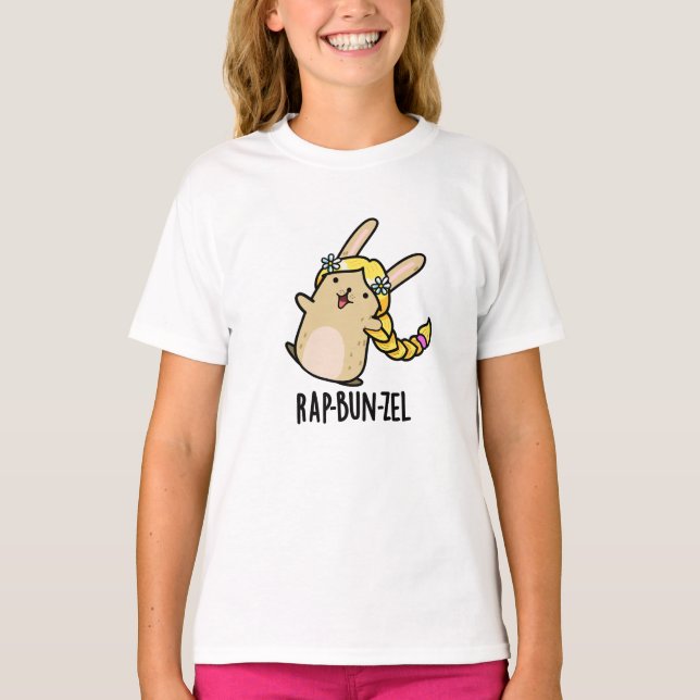 Camiseta Rap-bun-zel Funny Bunny Pun (Frente)