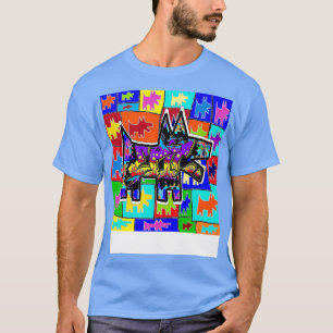 Camiseta Rap de Grafite de Cachorro de Música
