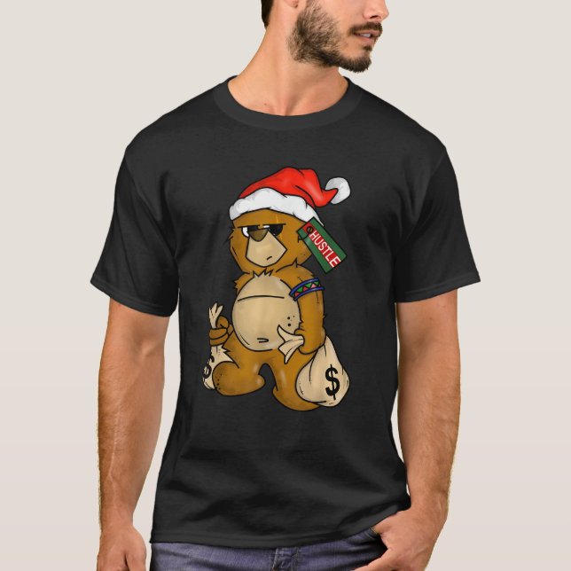 Camiseta Rap do Urso Hipster dos Homens de Encerramento Hip (Frente)