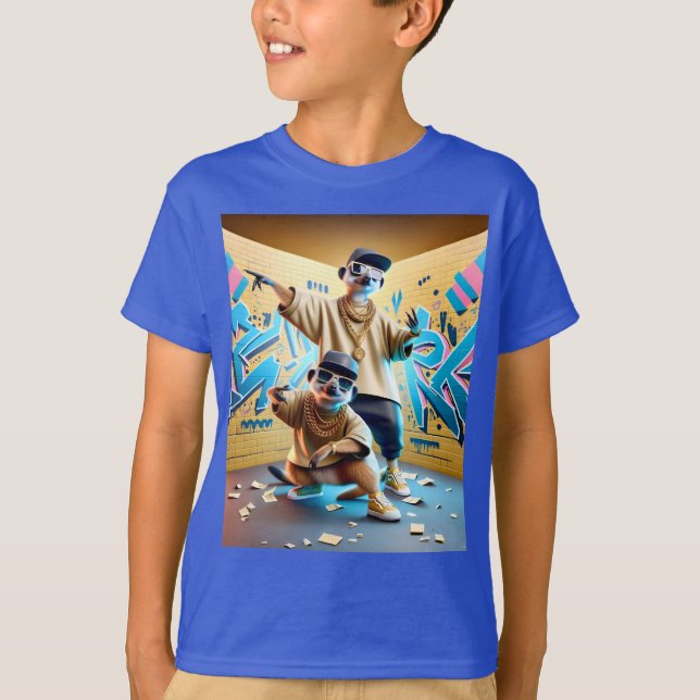 Camiseta Rap, Meerkats em T-Shirts amarelas (Frente)