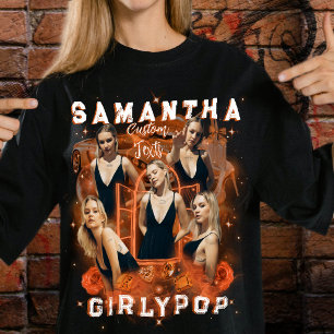 Camiseta Rap Personalizado Feminino Retro Laranja Bootleg Y