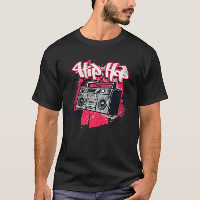 Camiseta Rap R&b Vin de Hip Hip do partido 90 do Ghetto Bla (Frente)