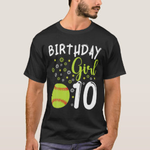 Camiseta Rapariga 10º Aniversário Jogando Moças De Softb