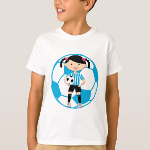 Camiseta Rapariga 2 e esferográfica azul e branca