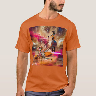 Camiseta Rapariga A Tocar Cello Abstrato Art
