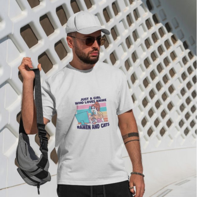 Camiseta Rapariga Adora Anime E Ramen (Criador carregado)