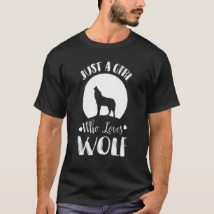 Camiseta Rapariga ama Lobo Lobo Cheio Lua Howling