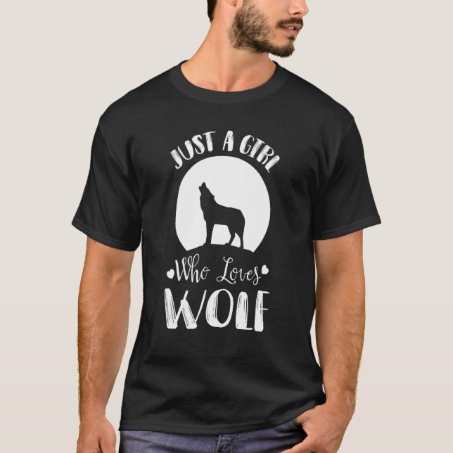 Camiseta Rapariga ama Lobo Lobo Cheio Lua Howling (Frente)