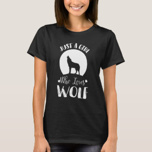 Camiseta Rapariga ama Lobo Lobo Cheio Lua Howling