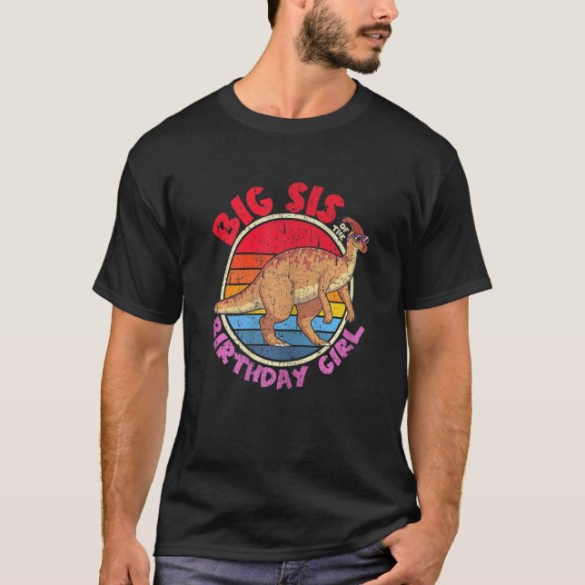 Camiseta Rapariga Aniversário Eu Grande Sis Eu Parasaurolof (Frente)
