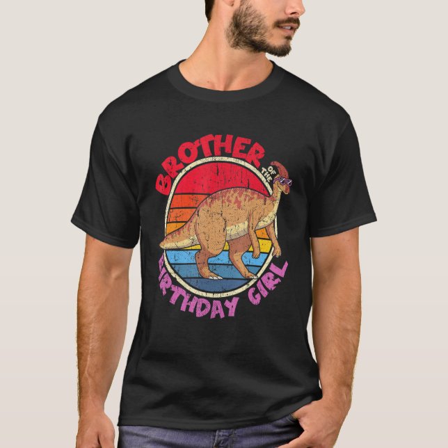 Camiseta Rapariga Aniversário Eu Irmão Eu Parasaurolofo I F (Frente)