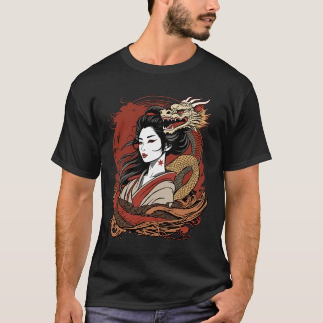 Camiseta Rapariga Asiática | Dragão chinês (Frente)