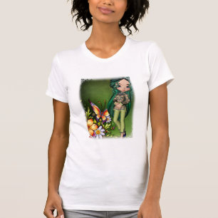 Camiseta Rapariga Asiática Lindas Flores Design 7 T-Shirt