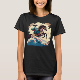 Camiseta Rapariga Cavalo Andando Equestre - Estética Japone