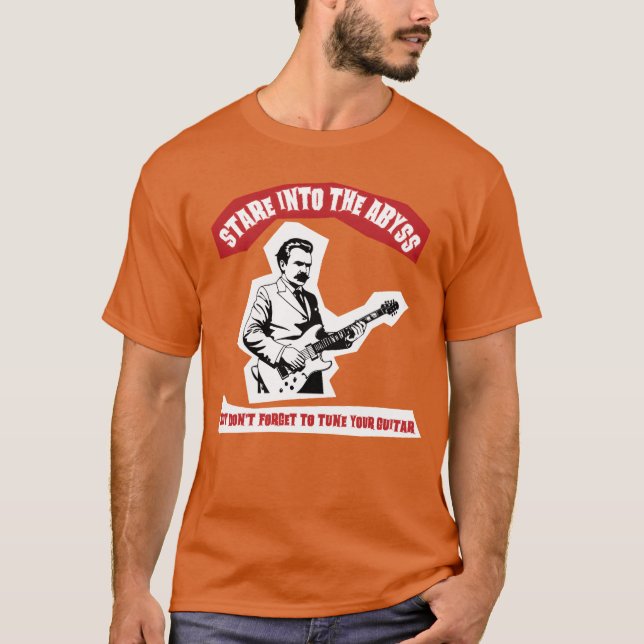 Camiseta Rapariga com citação amaldiçoada de Nietzsche Guit (Frente)