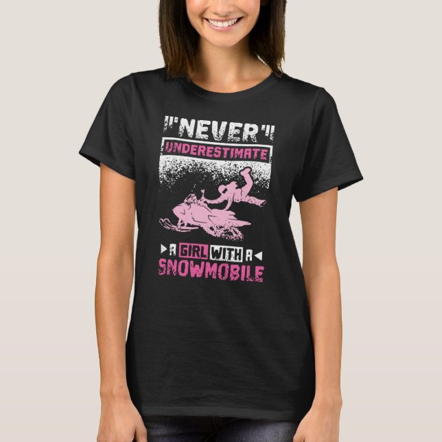 Camiseta Rapariga com moto de neve (Frente)