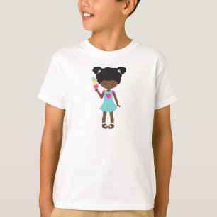 Camiseta Rapariga com Sorvete, Afro-Americana, Vestida