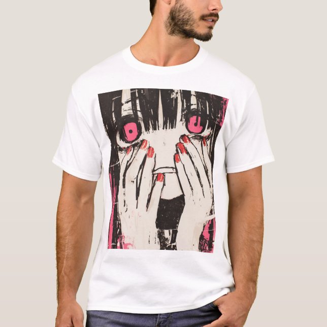 Camiseta Rapariga com T-Shirt Unhas VERMELHA (Frente)