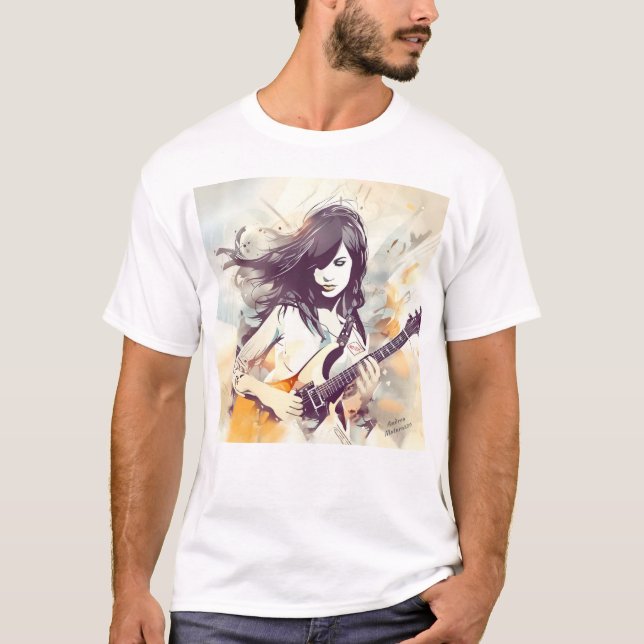 Camiseta Rapariga com vibrações musicais (Frente)