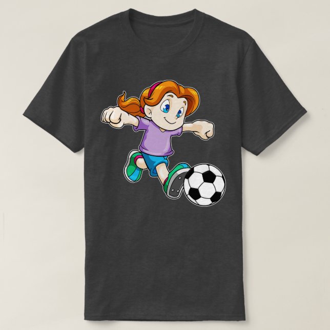 Camiseta Rapariga como jogador com bola (Frente do Design)