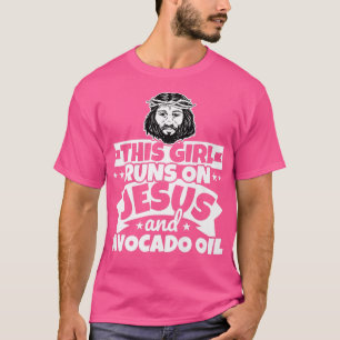 Camiseta Rapariga corre com o óleo de Jesus e Avocado
