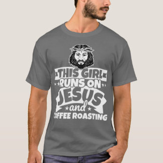 Camiseta Rapariga corre em Jesus e café assado