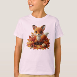 Camiseta Rapariga Crochet Fox com Abóboras – Amigu de Outon
