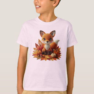 Camiseta Rapariga Crochet Fox com Abóboras – Amigu de Outon